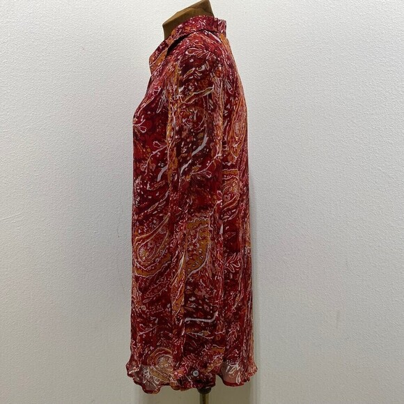 Soft Surroundings Cheyla Paisley Print Button Down Top Size Medium - Picture 3 of 6